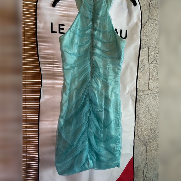 Le Chateau Turquoise Sparkly Dress - Picture 6 of 6